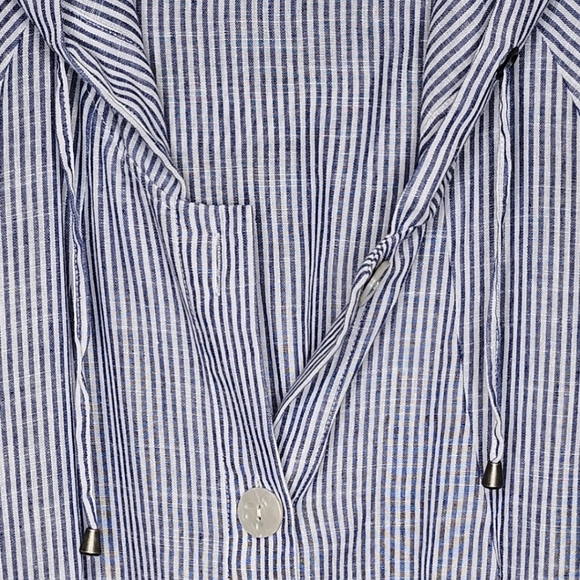 Like New Jones New York Linen Blend Shirt Plus Size 3X Hooded Jacket Coastal - Picture 3 of 9